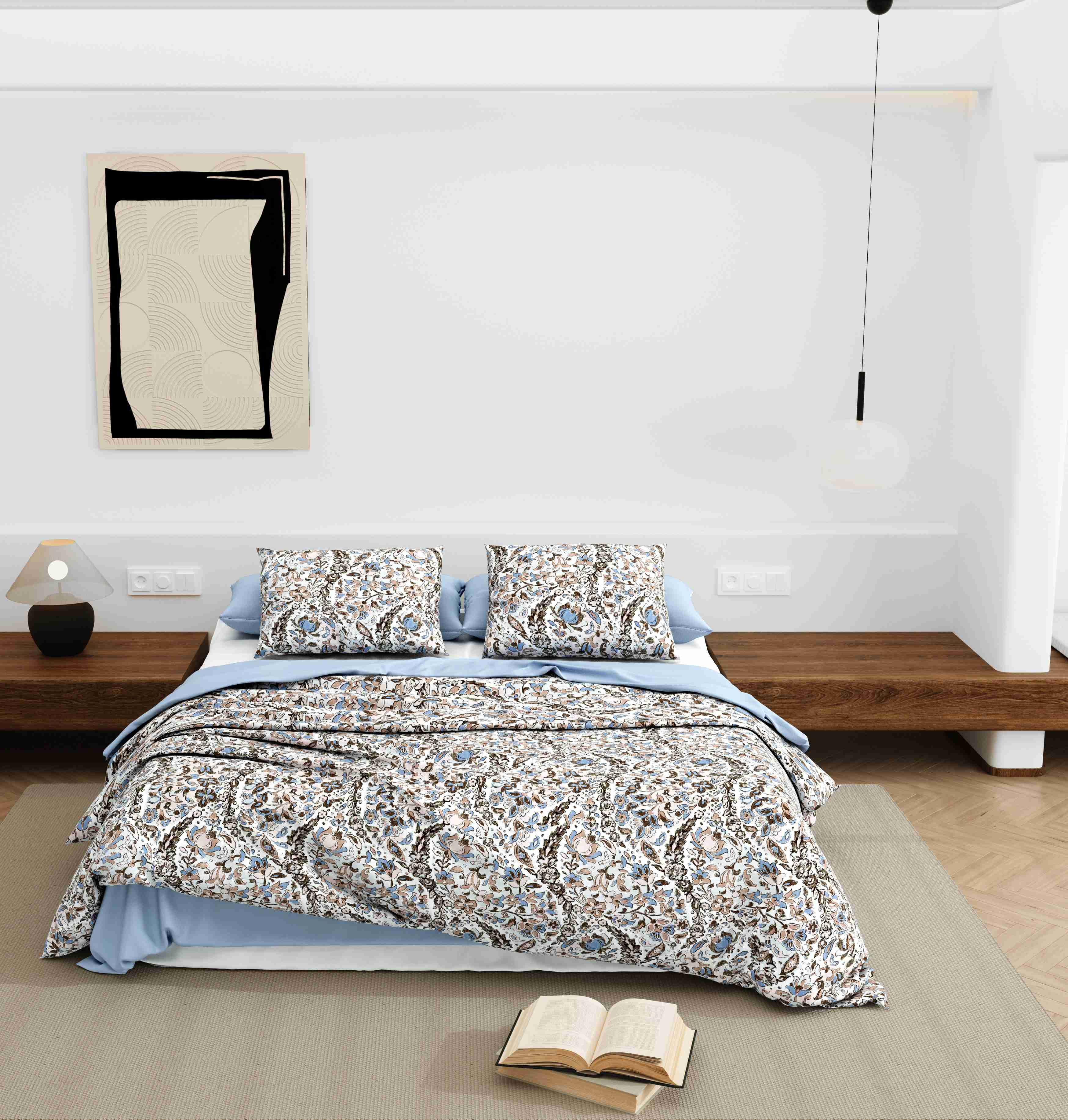 Wonderland 108" x 108" Cotton King Size Bedsheet Set with 2 Pillow Covers