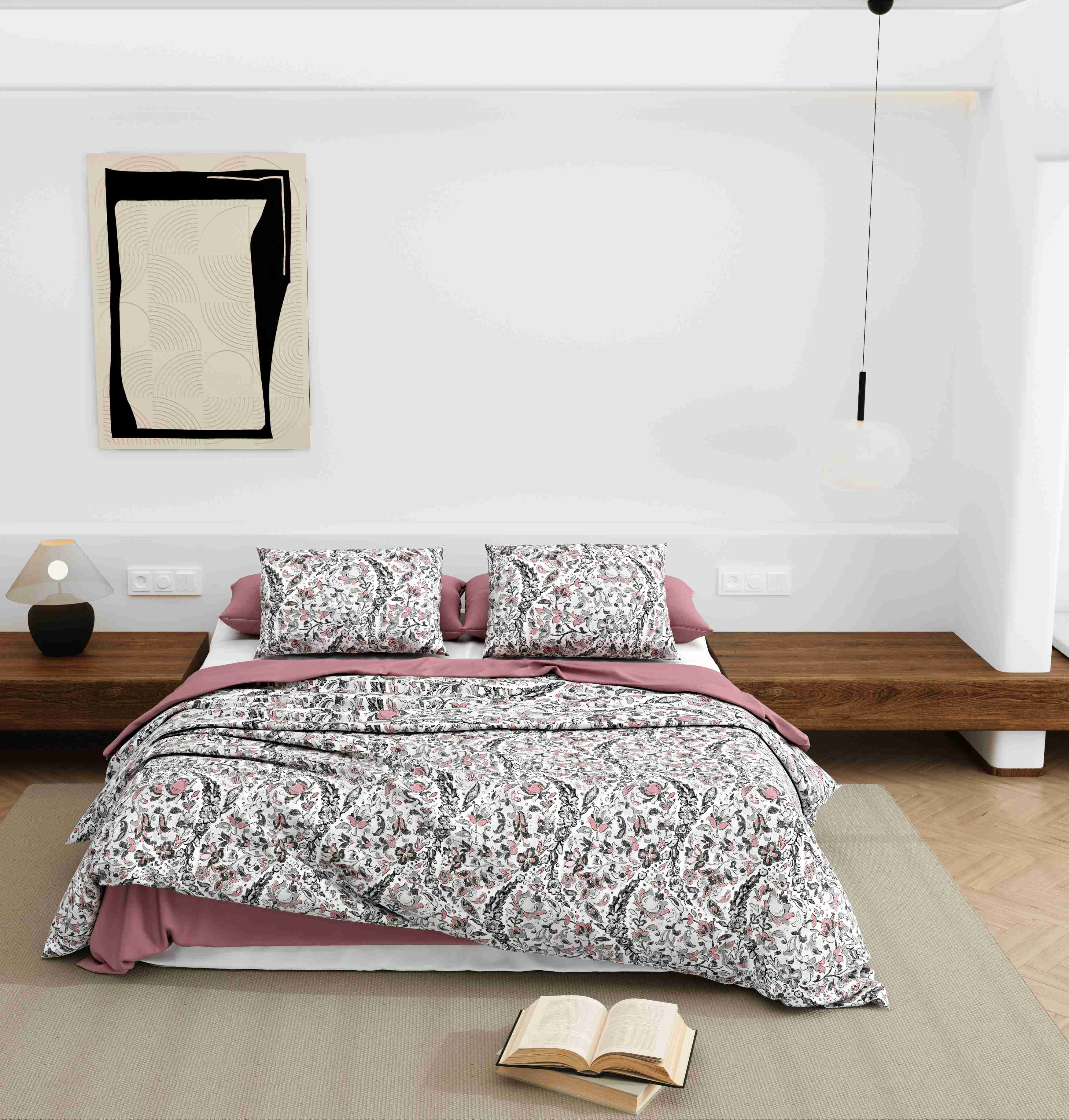 Wonderland 108" x 108" Cotton King Size Bedsheet Set with 2 Pillow Covers