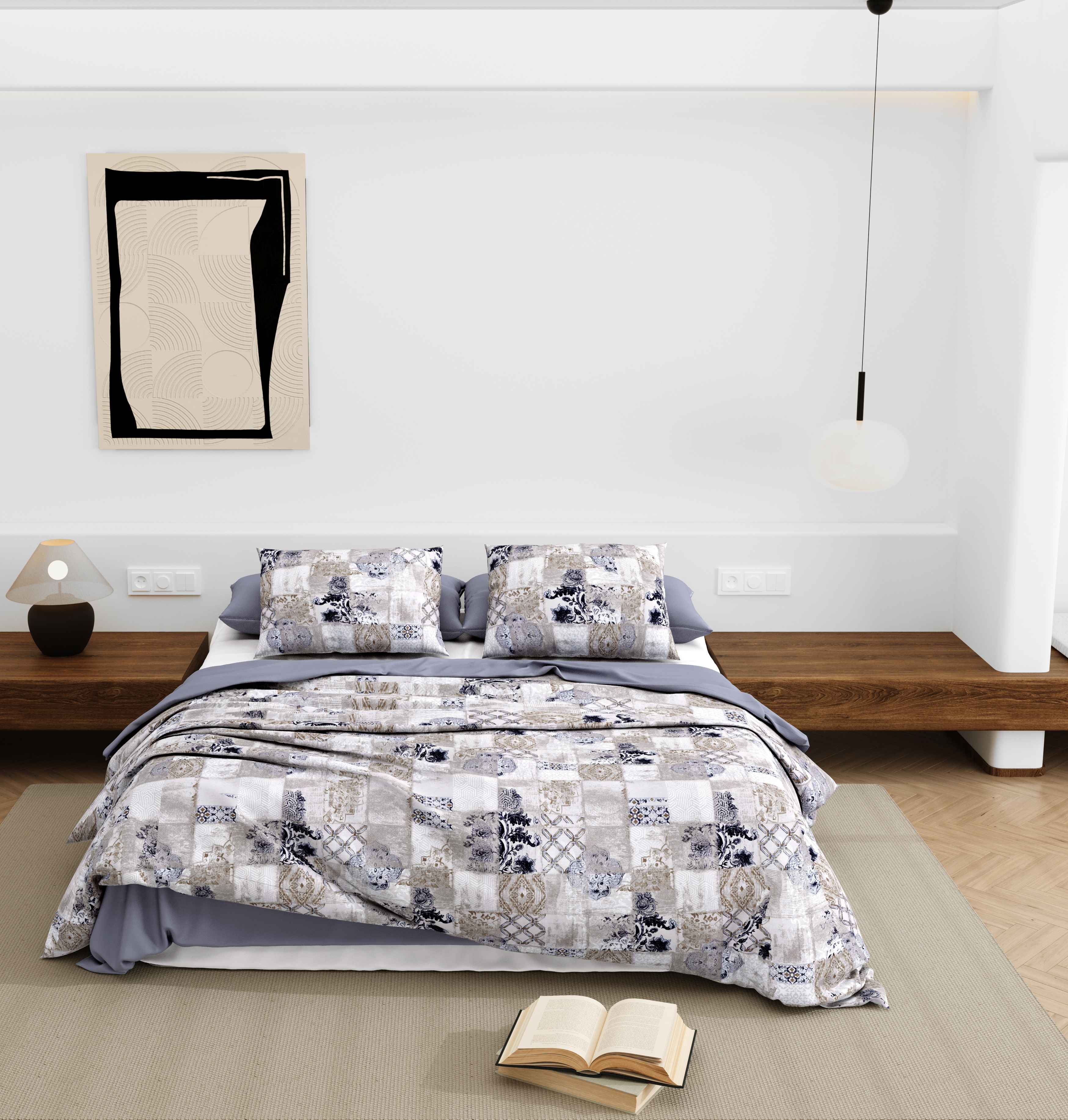 Wonderland 108" x 108" Cotton King Size Bedsheet Set with 2 Pillow Covers