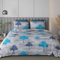 Black Jack (Blue Tree Edition) 108" x 108" Cotton King Size Bedsheet Set with 2 Pillow Covers