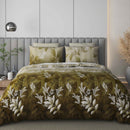 Black Jack Olive Green Leaf Edition 108" x 108" Cotton King Size Bedsheet Set with 2 Pillow Covers