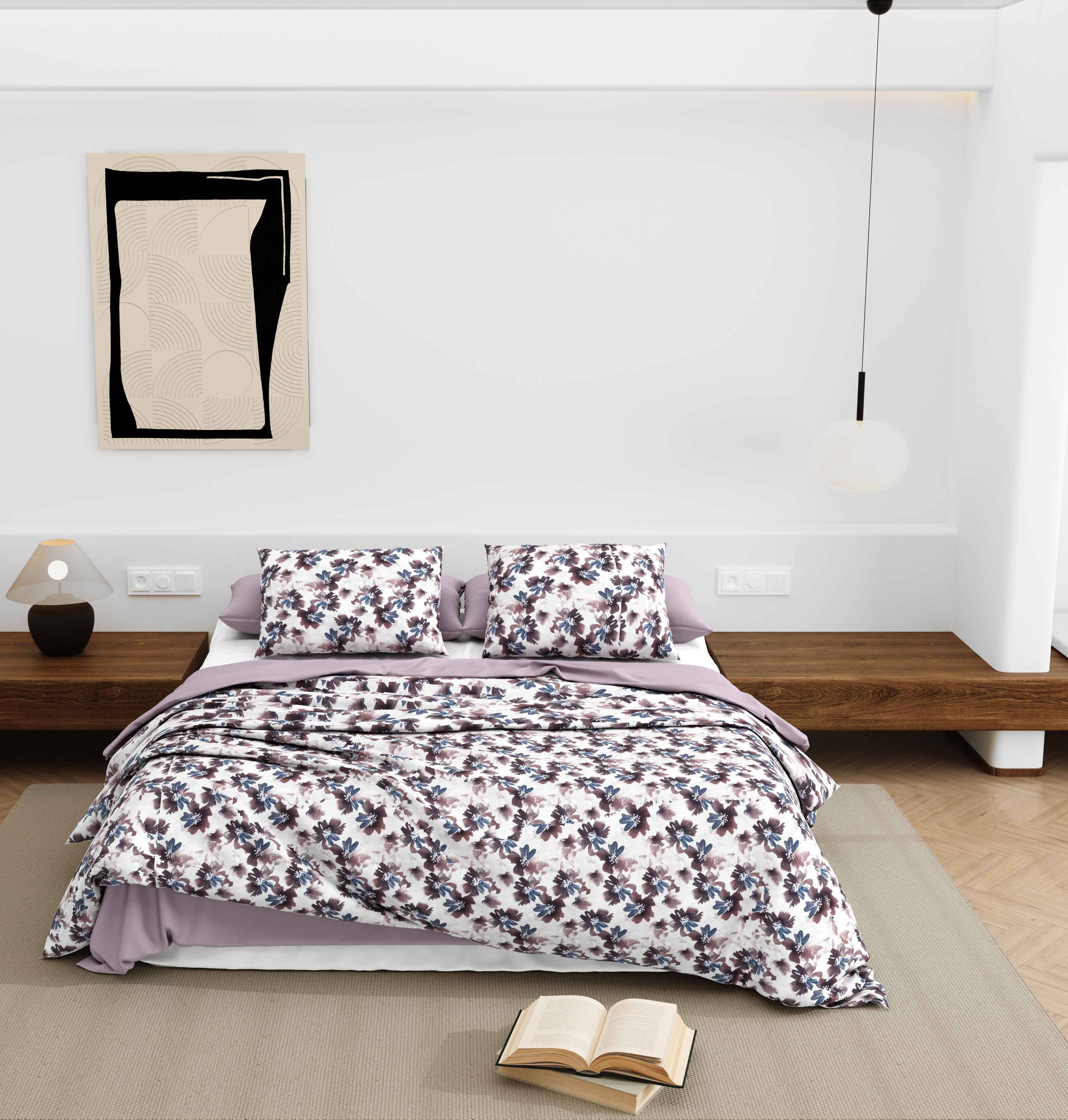 Wonderland 108" x 108" Cotton King Size Bedsheet Set with 2 Pillow Covers