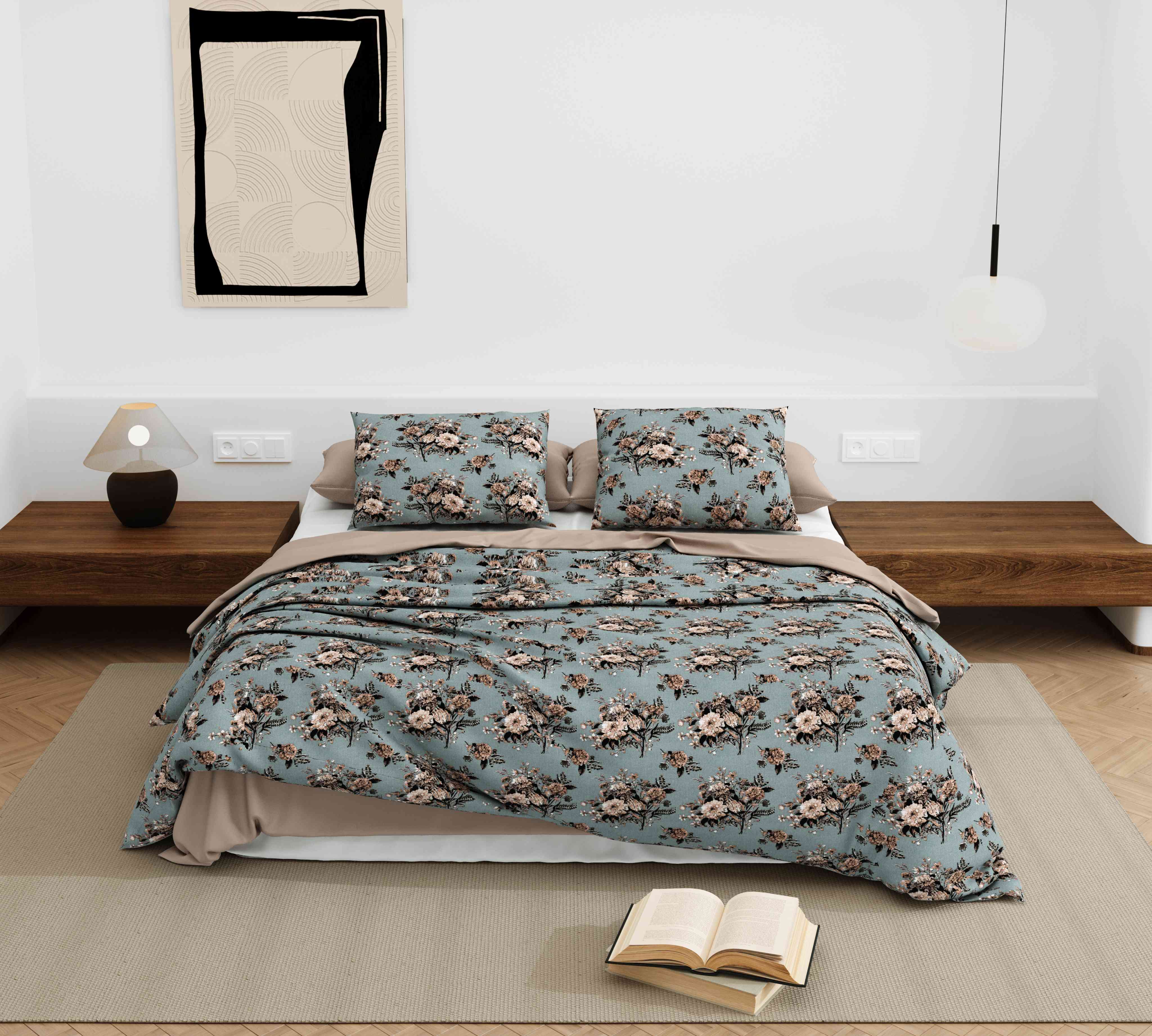 Wonderland 108" x 108" Cotton King Size Bedsheet Set with 2 Pillow Covers