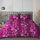 Black Jack (Purple & Pink Floral Edition) 108" x 108" Cotton King Size Bedsheet Set with 2 Pillow Covers