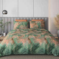 Black Jack Green Tropical Palm Edition 108" x 108" Cotton King Size Bedsheet Set with 2 Pillow Covers