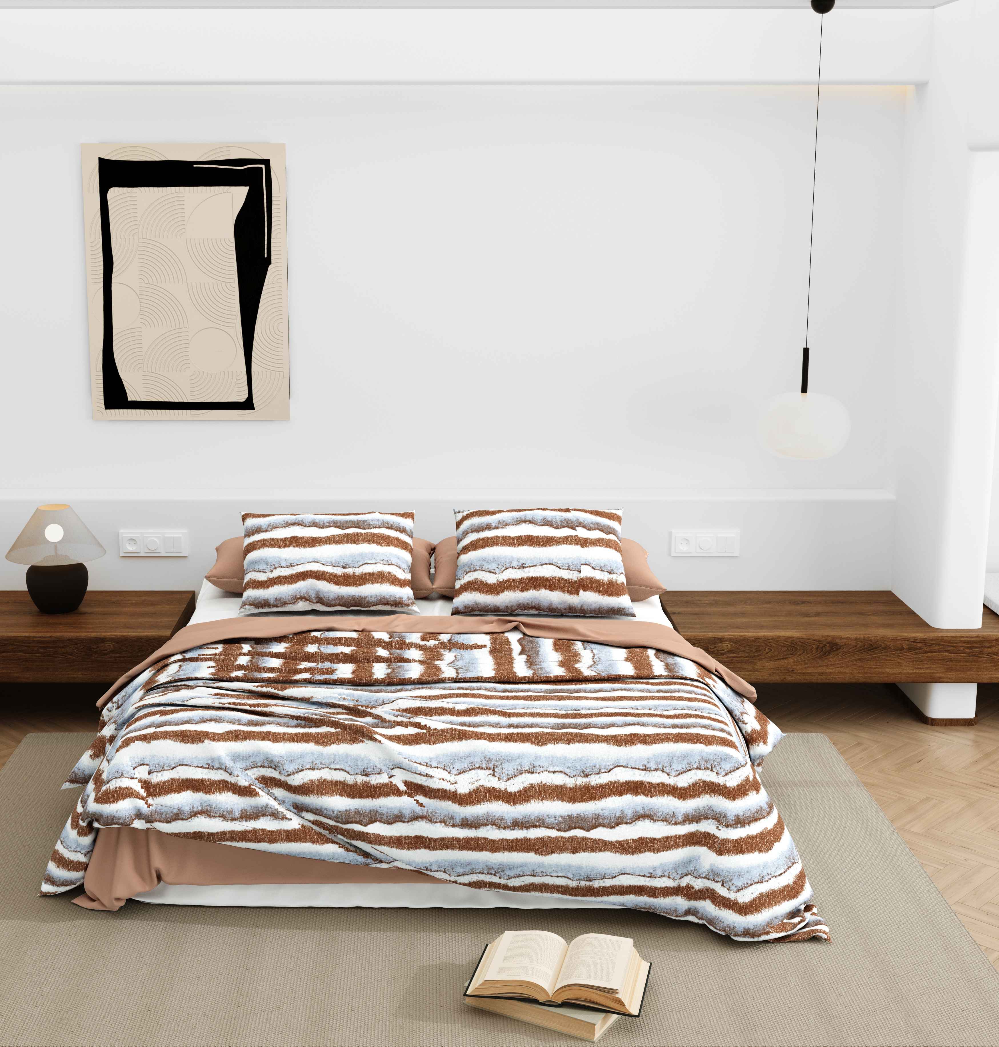 Wonderland 108" x 108" Cotton King Size Bedsheet Set with 2 Pillow Covers