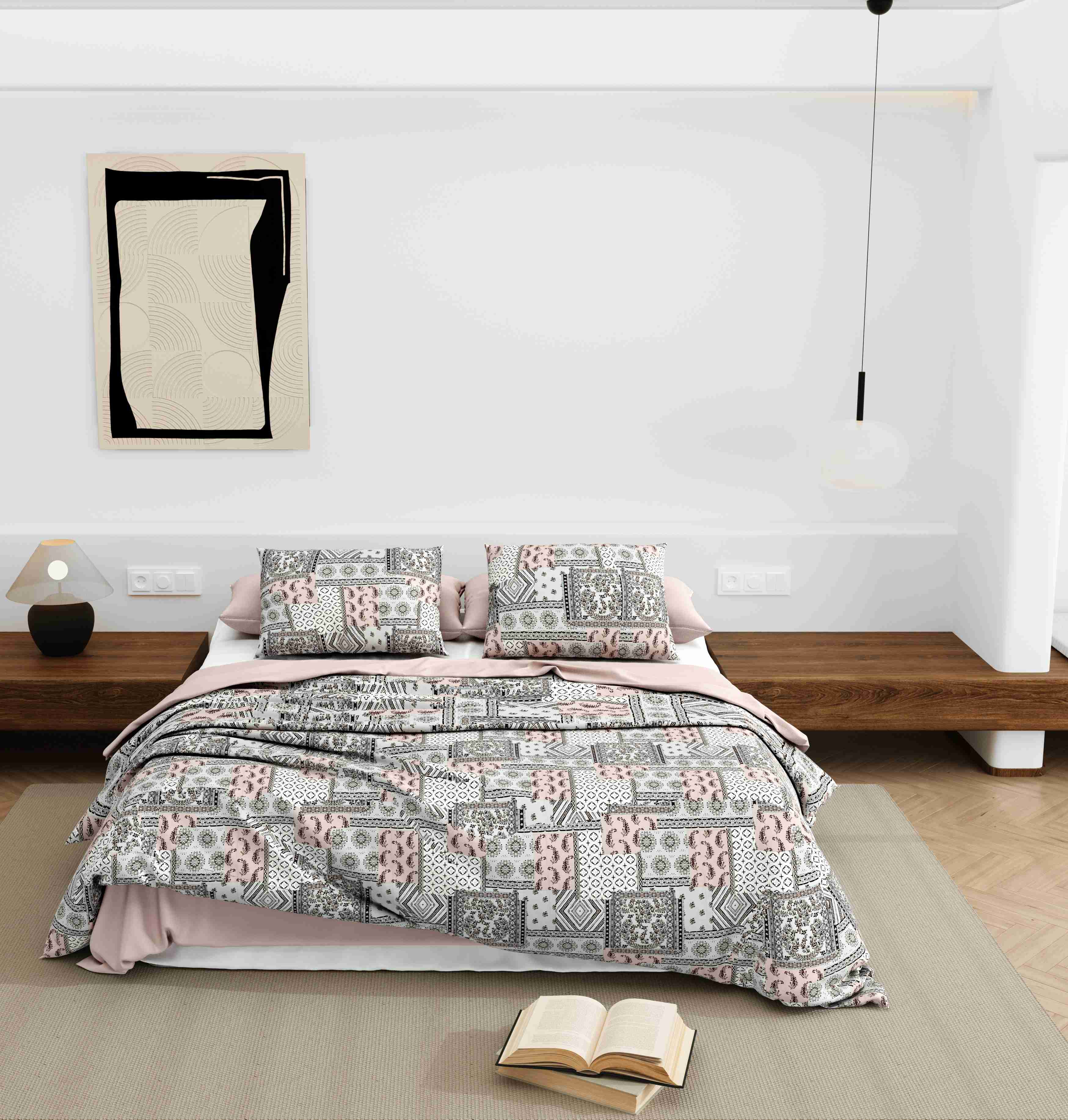 Wonderland 108" x 108" Cotton King Size Bedsheet Set with 2 Pillow Covers