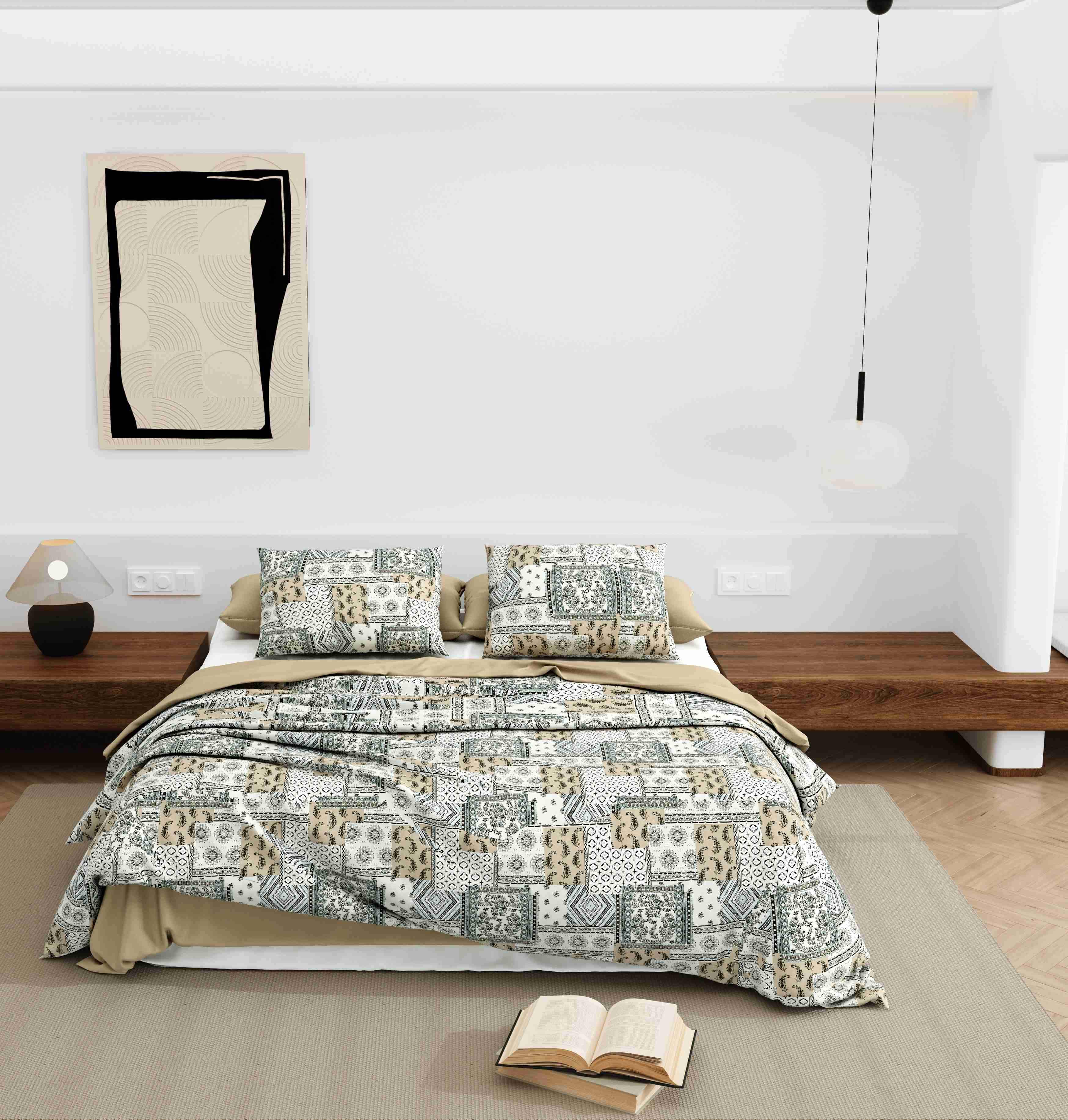 Wonderland 108" x 108" Cotton King Size Bedsheet Set with 2 Pillow Covers