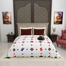 Gujri 90" x 108" Cotton Bedsheet Set with 2 Pillow Covers – Red & Blue Village Life