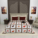 Gujri 90" x 108" Cotton Bedsheet Set with 2 Pillow Covers – Earthy Brown Patchwork