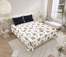 Gujri 90" x 108" Cotton Bedsheet Set with 2 Pillow Covers – Navy & Rust Folk Scatter Print