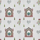 Rang Mahal 108" x 108" Cotton Bedsheet Set with 2 Pillow Covers – Royal Peacock in Rust & Cream