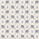 Rangmahal Blue & Ivory Elephant Print King Size Bedsheet Set with 2 Pillow Covers Size (108×108)