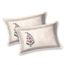 Rang Mahal 108" x 108" Cotton Bedsheet Set with 2 Pillow Covers – Royal Pavilion in Cream & Pink