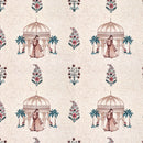 Rang Mahal 108" x 108" Cotton Bedsheet Set with 2 Pillow Covers – Royal Pavilion in Cream & Pink