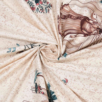 Rang Mahal 108" x 108" Cotton Bedsheet Set with 2 Pillow Covers – Royal Pavilion in Cream & Pink