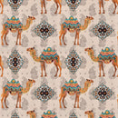 Rang Mahal 108" x 108" Cotton Bedsheet Set with 2 Pillow Covers – Royal Camel in Beige