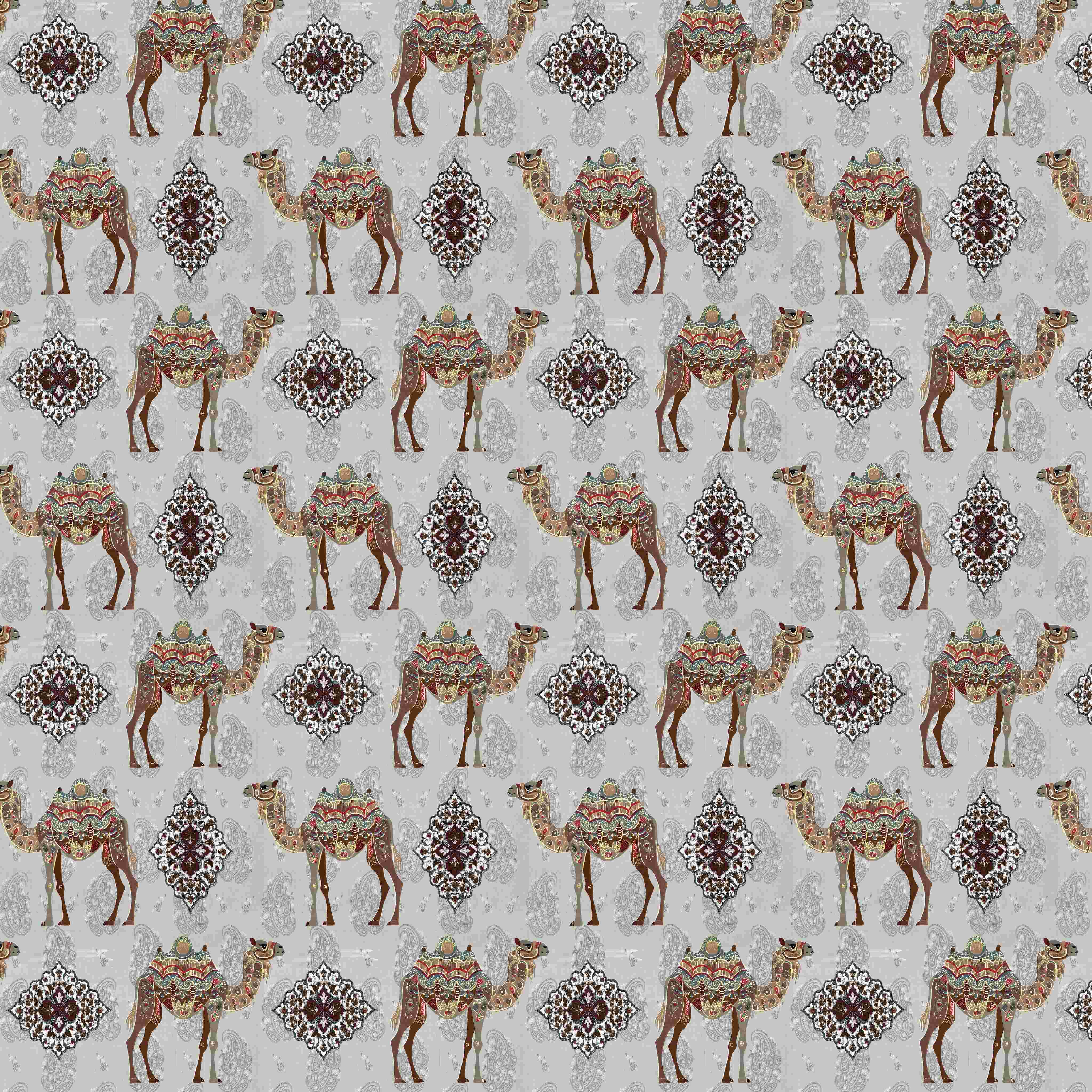 Rang Mahal 108" x 108" Cotton Bedsheet Set with 2 Pillow Covers – Royal Camel & Paisley