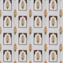 Rang Mahal 108" x 108" Cotton Bedsheet Set with 2 Pillow Covers – Mughal Arch Floral in Teal & Yellow