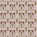 Rang Mahal 108" x 108" Cotton Bedsheet Set with 2 Pillow Covers – Mughal Arch Floral in Maroon & Gold