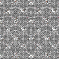 Rang Mahal 108" x 108" Cotton Bedsheet Set with 2 Pillow Covers – Royal Horse in Antique Grey