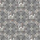 Rang Mahal 108" x 108" Cotton Bedsheet Set with 2 Pillow Covers – Royal Horse in Antique Grey