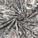 Rang Mahal 108" x 108" Cotton Bedsheet Set with 2 Pillow Covers – Royal Horse in Antique Grey