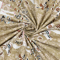 Rang Mahal 108" x 108" Cotton Bedsheet Set with 2 Pillow Covers – Royal Horse in Mustard Gold