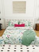 Checkmate Cotton Double Bedsheet with 2 Pillow Covers Soft, Breathable & Premium Printed Design Color Green