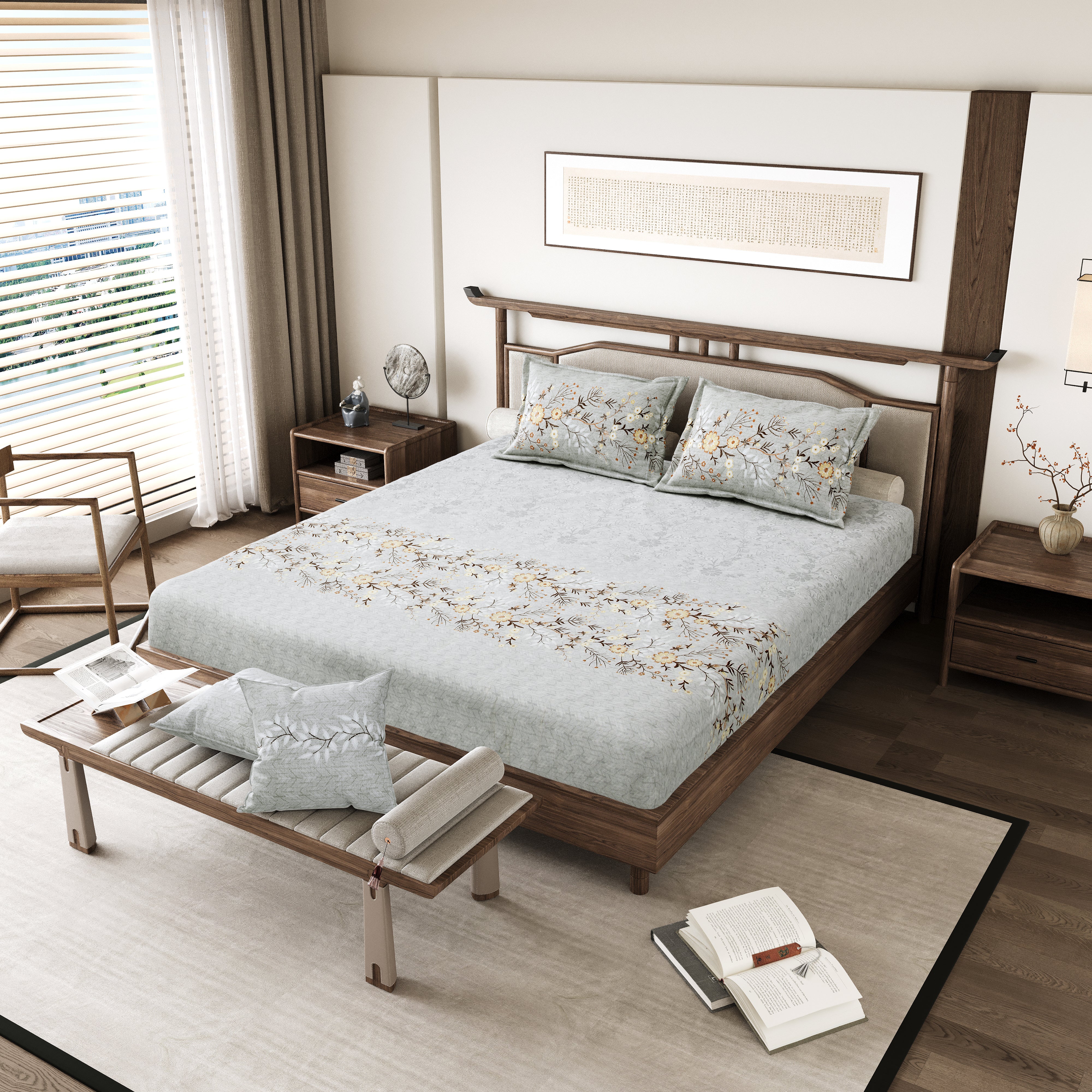 The One & Only 108" x 108" Cotton King Size Bedsheet Set with 2 Pillow Covers