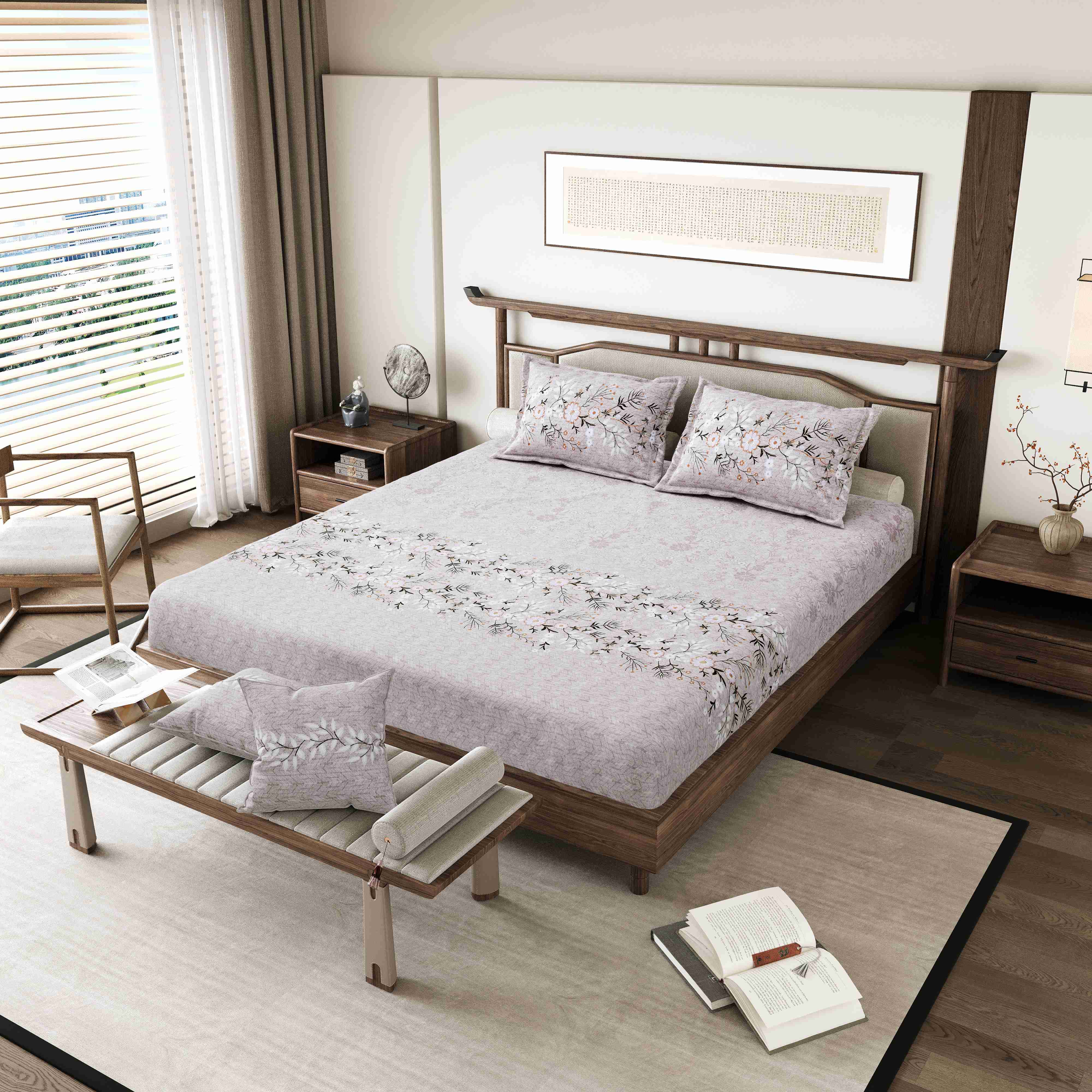 The One & Only 108" x 108" Cotton King Size Bedsheet Set with 2 Pillow Covers