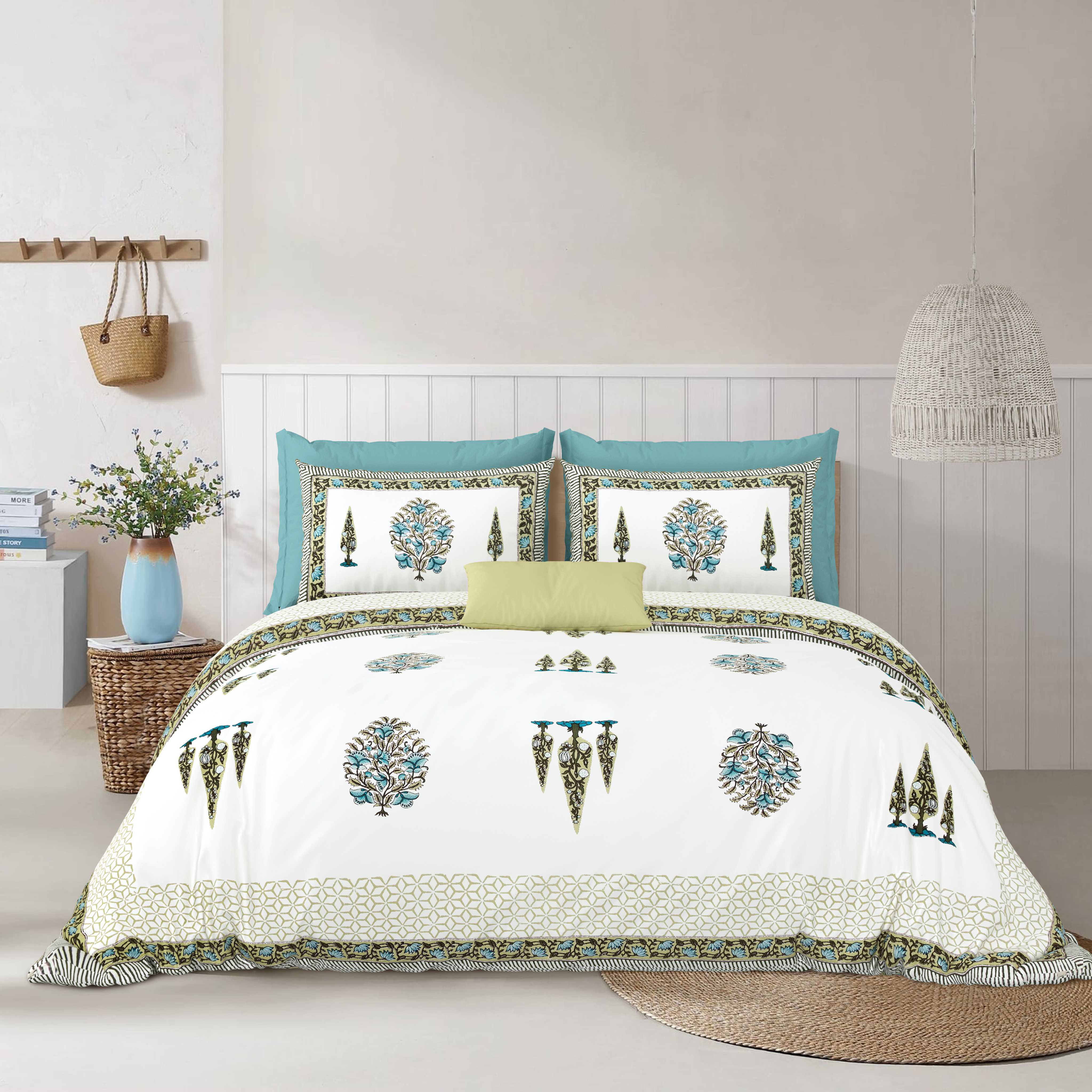 Hivdo 108" x 108" Cotton King Size Bedsheet Set with 2 Pillow Covers