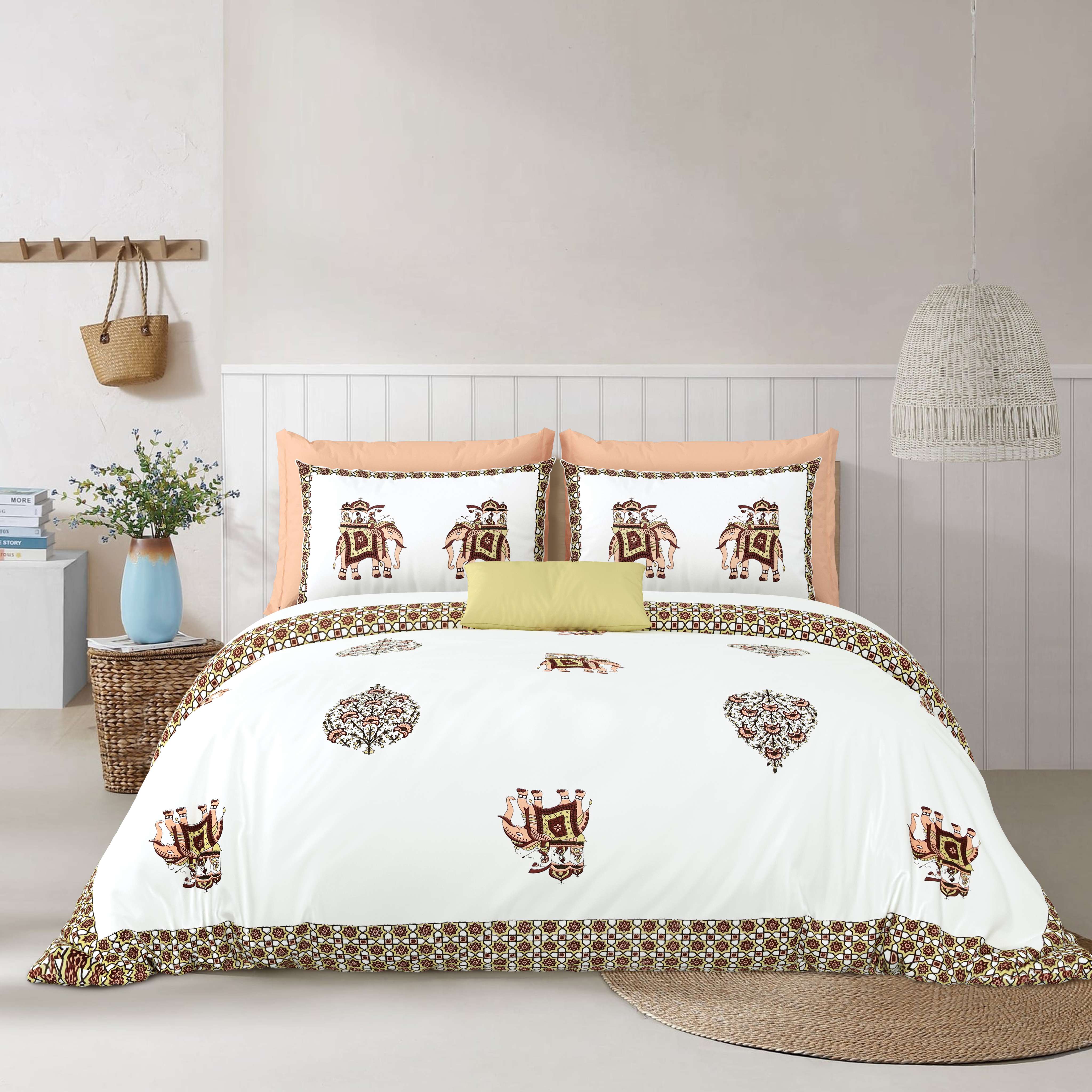 Hivdo 108" x 108" Cotton King Size Bedsheet Set with 2 Pillow Covers