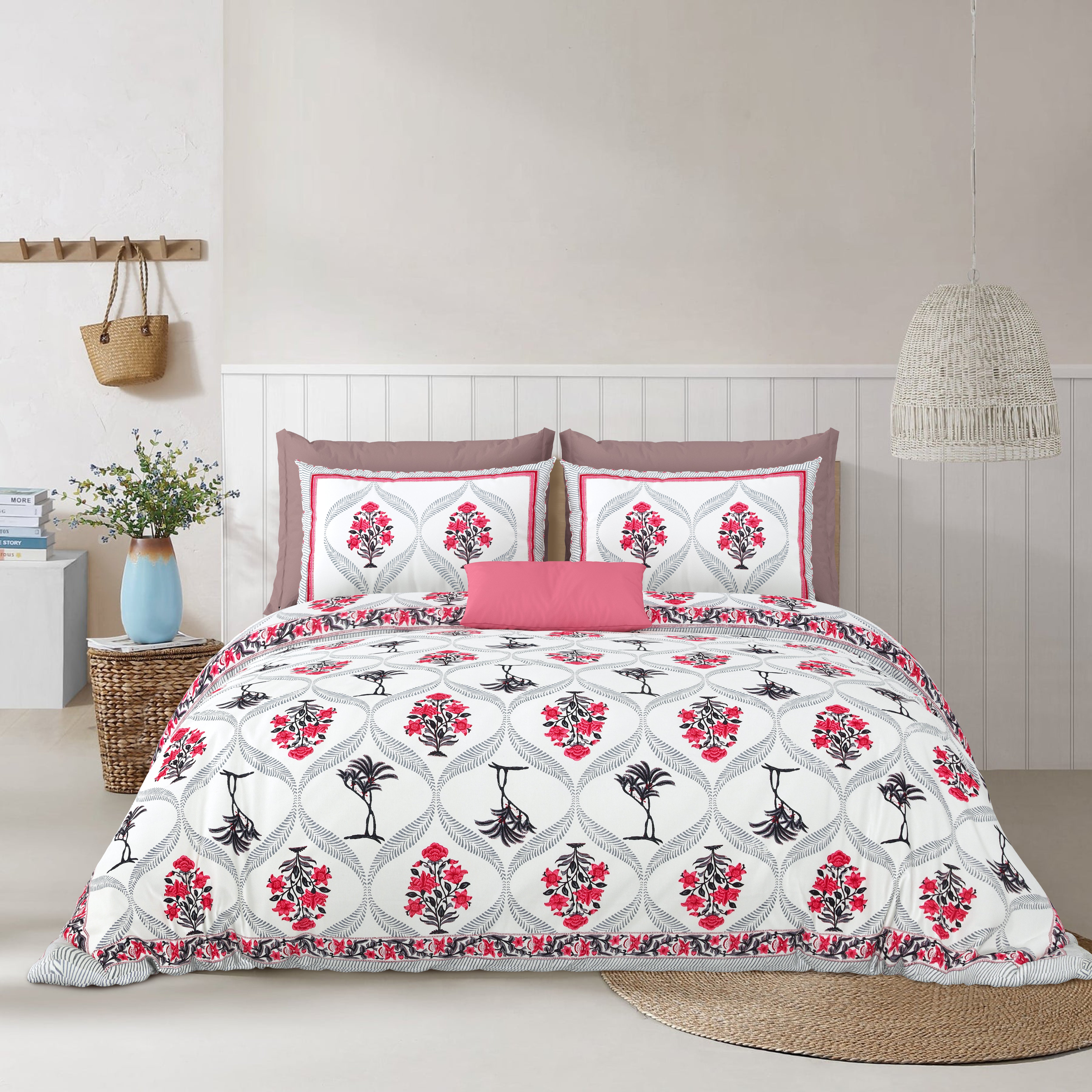 Hivdo 108" x 108" Cotton King Size Bedsheet Set with 2 Pillow Covers