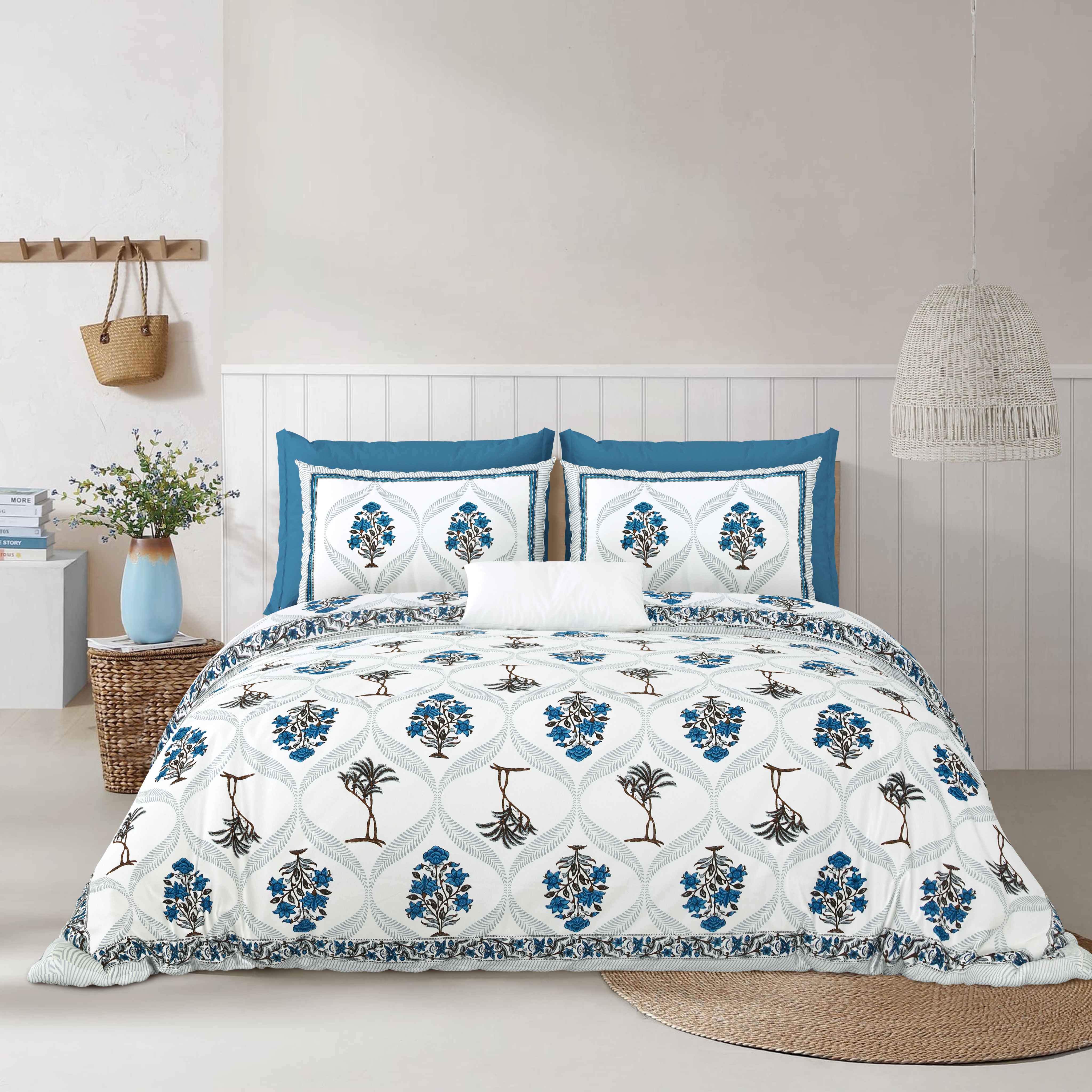 Hivdo 108" x 108" Cotton King Size Bedsheet Set with 2 Pillow Covers