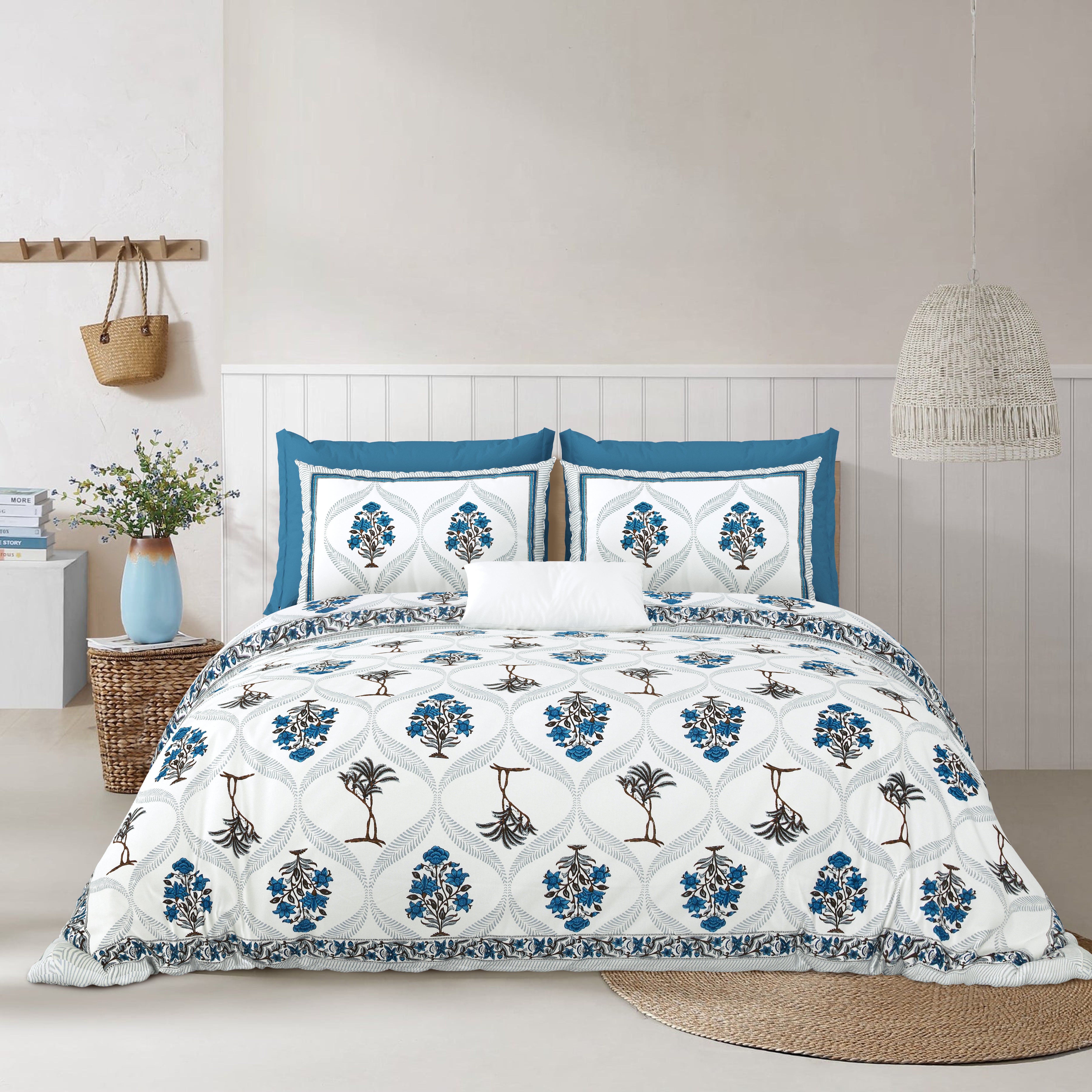 Hivdo 108" x 108" Cotton King Size Bedsheet Set with 2 Pillow Covers