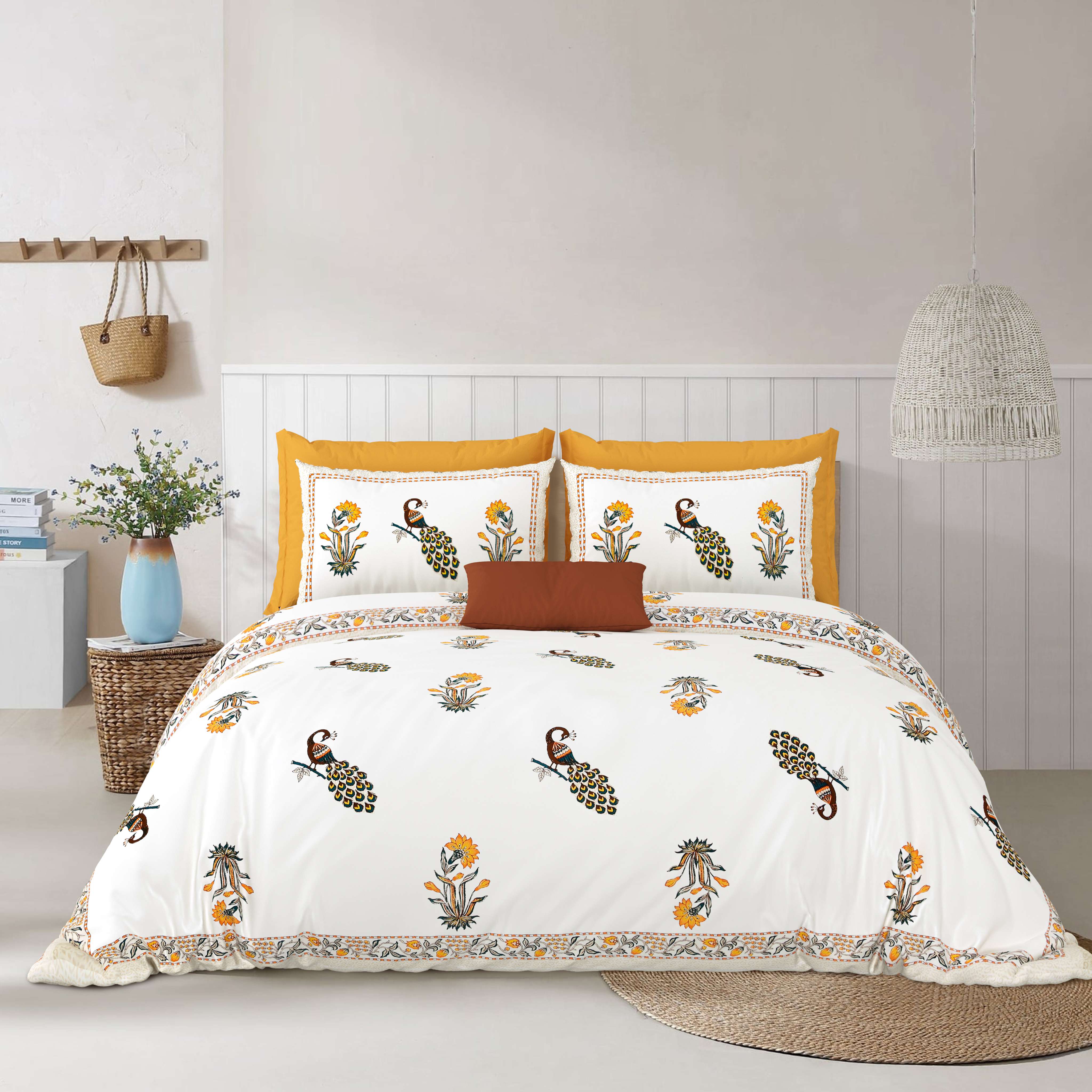 Hivdo 108" x 108" Cotton King Size Bedsheet Set with 2 Pillow Covers