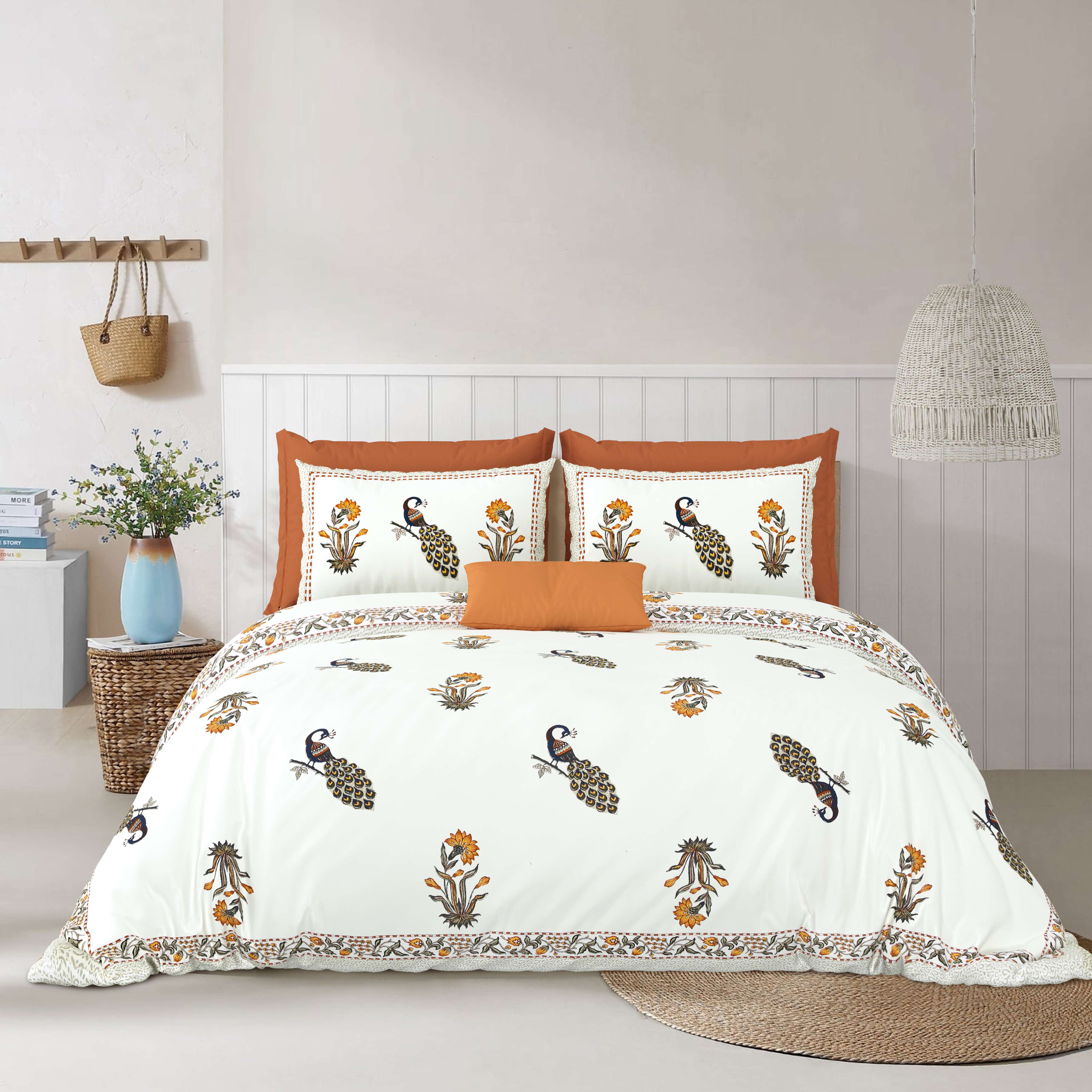 Hivdo 108" x 108" Cotton King Size Bedsheet Set with 2 Pillow Covers