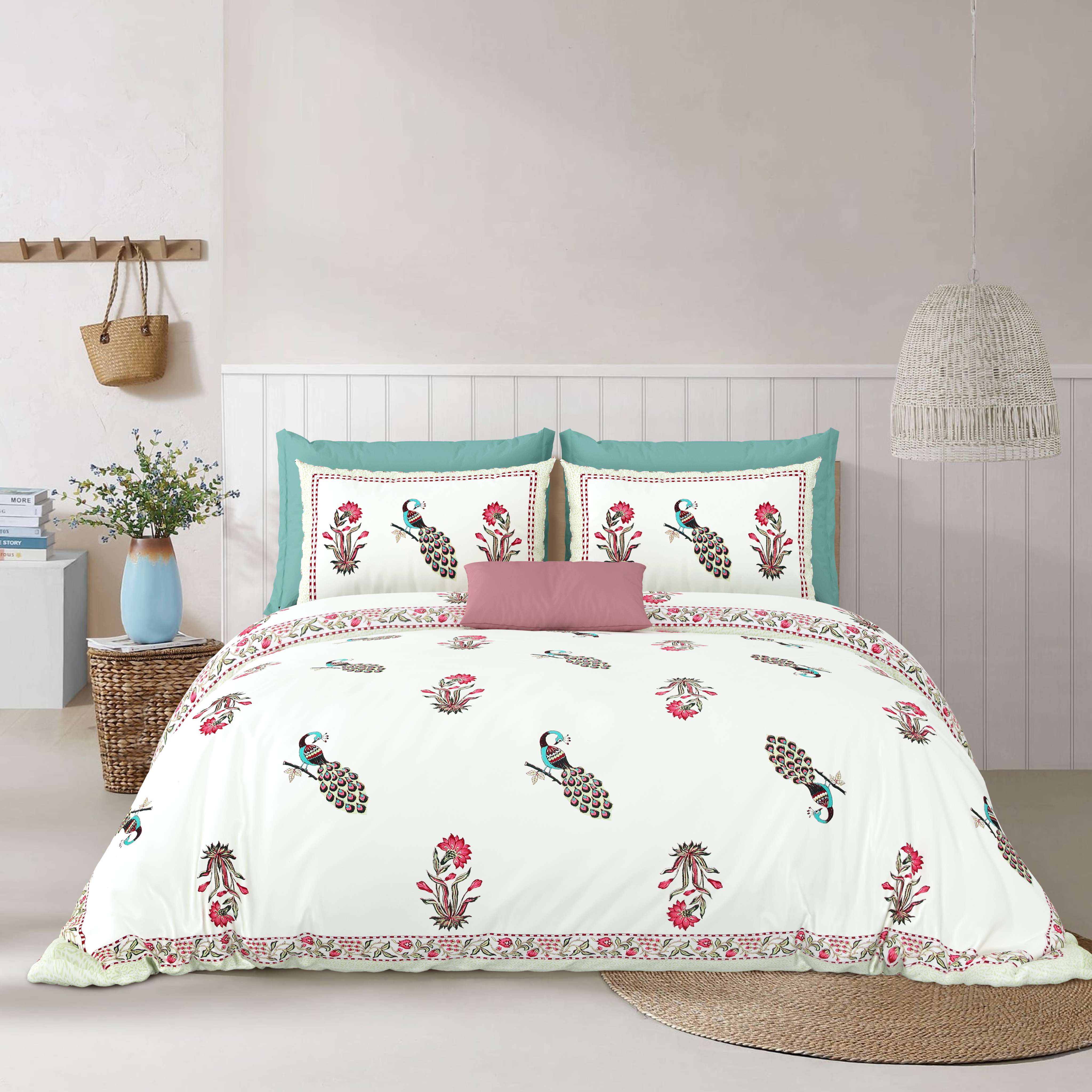 Hivdo 108" x 108" Cotton King Size Bedsheet Set with 2 Pillow Covers