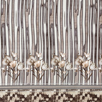 Elegant Brown Floral Striped King Size Bedsheet with 2 Pillow Covers Cotton Size (108×108)