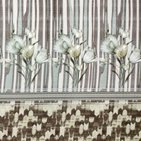 Serene Green Floral & Stripe King Size Bedsheet with 2 Pillow Covers – Cotton Blend Size (108×108)