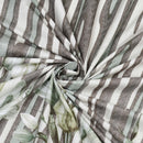 Serene Green Floral & Stripe King Size Bedsheet with 2 Pillow Covers – Cotton Blend Size (108×108)