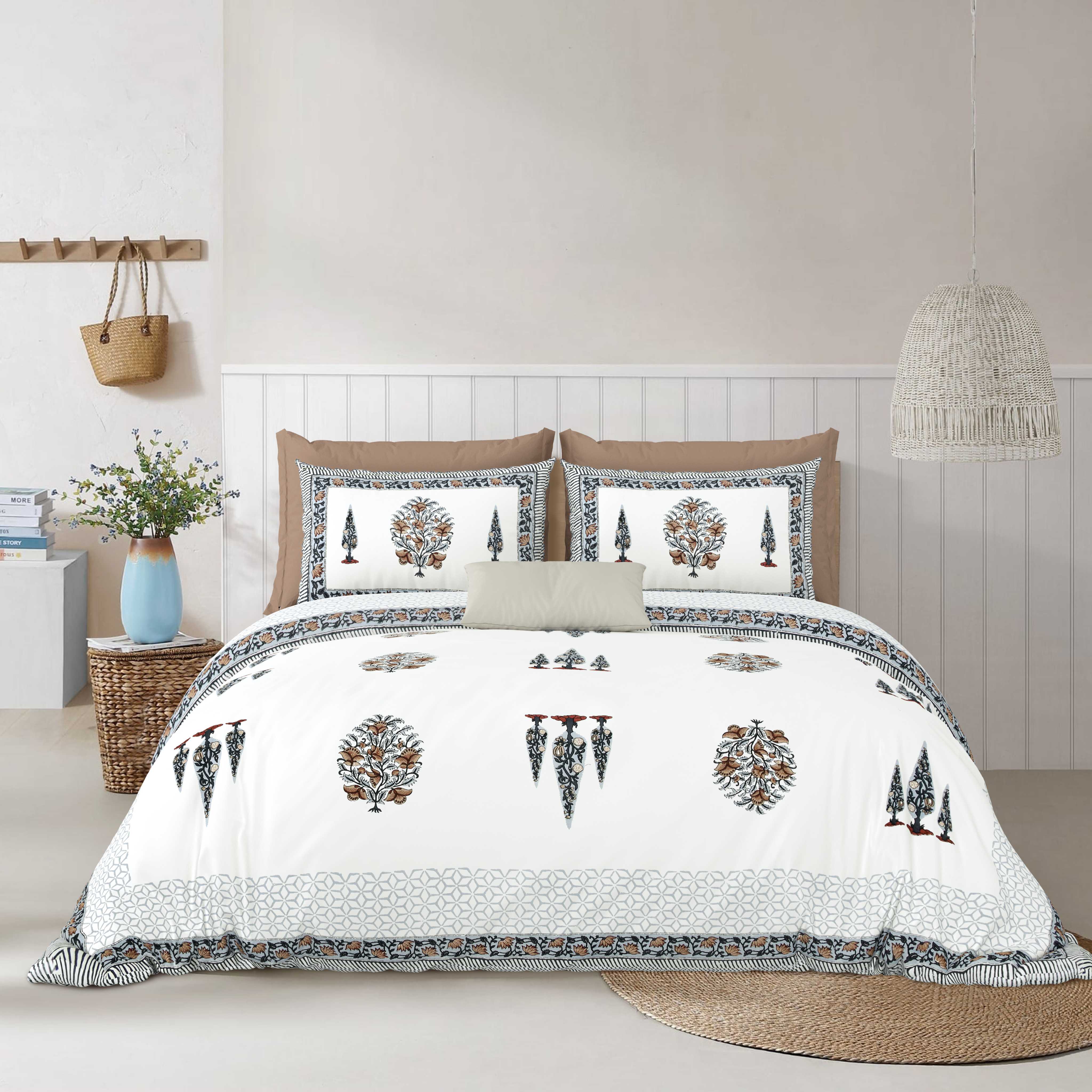 Hivdo 108" x 108" Cotton King Size Bedsheet Set with 2 Pillow Covers